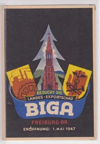 58412 Ak Freiburg i.Br. besucht die Landes Exportschau BIGA 1.Mai 1947