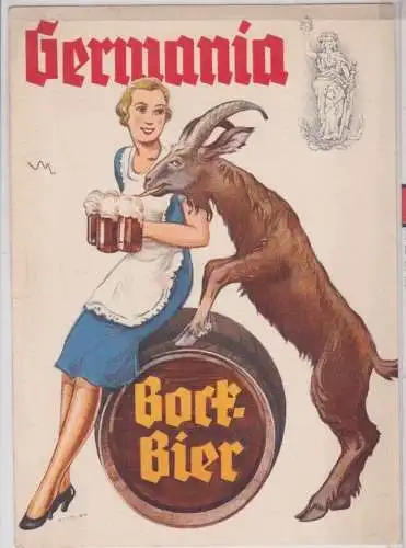 53086 Reklame Ak Germania Bock Bier um 1930