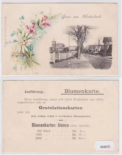 904570 Reklame Blumen Ak Gruß aus Niederbach um 1900