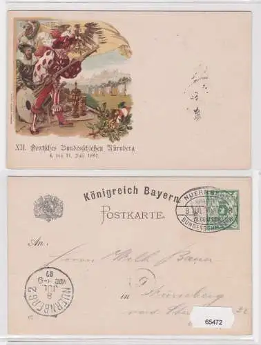 65472 Ak Lithographie Gruß vom XII.Deutschen Bundesschiessen zu Nürnberg 1897