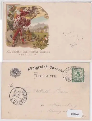 903440 Ak Lithographie Gruß vom XII.Deutschen Bundesschiessen zu Nürnberg 1897