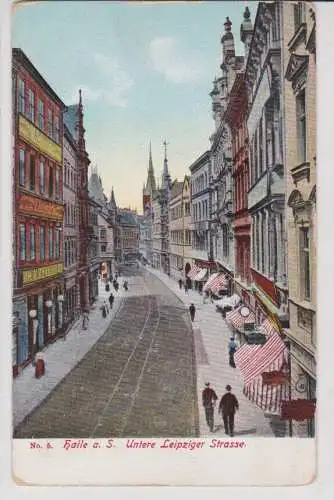 906577 Ak Halle an der Saale untere Leipziger Strasse um 1910