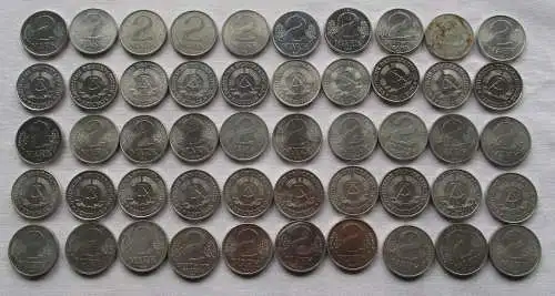 DDR 50 x 2 Mark Aluminium Münzen (129114)