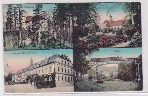 906365 Ak Gruß aus Rabenstein Rittergut, Viadukt, Schloßruine usw. 1917