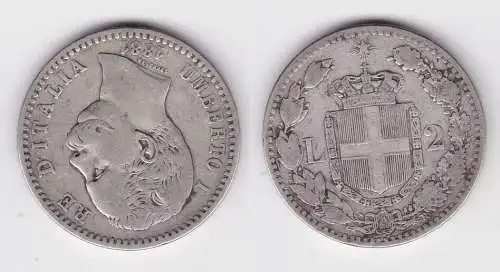 2 Lire Silber Münze Italien 1881 R (153365)