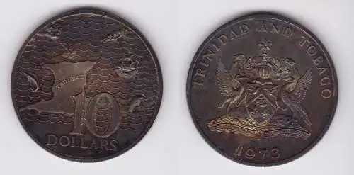 10 Dollar Silber Münze Trinidad and Tobago 1973 Stgl. (150748)