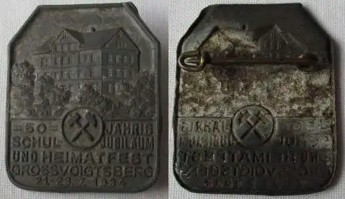 Abzeichen 50 jähriges Schul-Jubiläum u. Heimatfest Grossvoigtsberg 1934 (121761)