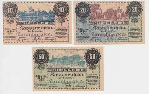 10, 20 und 50 Heller Banknote Laxenburg (134378)