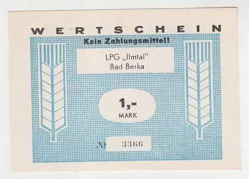 1 Mark Banknote DDR LPG Geld Bad Berka "Ilmtal" (116314)