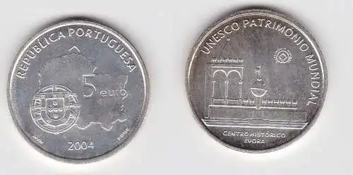 5 Euro Silbermünze 2004 Portugal Unesco Património Mundial Evora Stgl. (130663)