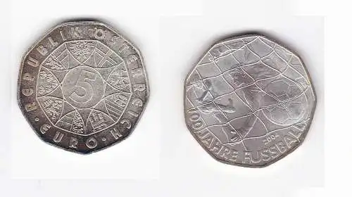 5 Euro Silber Münze Österreich 2004 100 Jahre Fussball (129575)