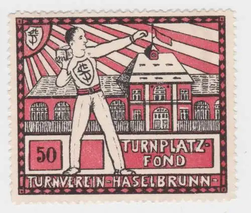 seltene 50 Pfennig Turnplatzfond Turnverein Haselbrunn um 1920 (66607)