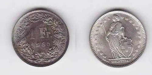 1 Franken Silber Münze Schweiz 1965 B (130576)