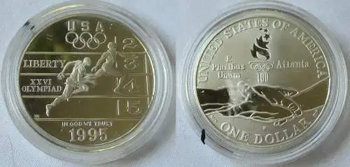 1 Dollar Silber Münze USA Olympiade 1996 Atlanta 1995 P (119692)