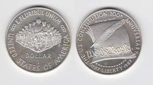 1 Dollar Silber Münze USA 1987 200 Jahre Verfassung 1987 (117308)