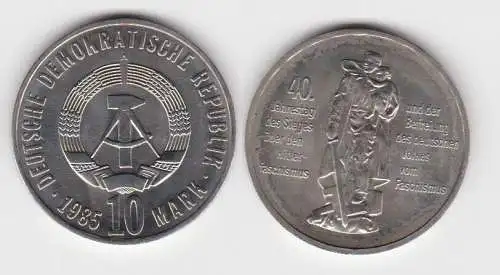 DDR Gedenk Münze 10 Mark 40.Jahre Kriegsende 1985 Stempelglanz (121405)