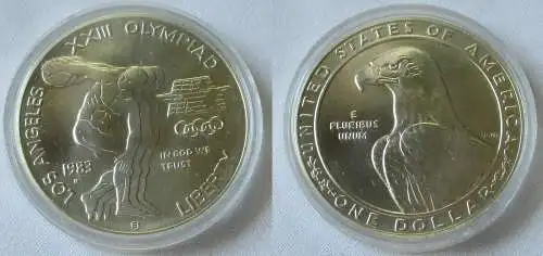 1 Dollar Silber Münze USA 1983 XXII Olympiade Los Angeles 1984 Diskus (124209)