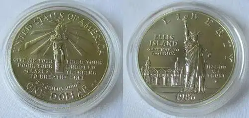 1 Dollar Silber Münze USA 1986 Ellis Island Eingang zu Amerika (123676)