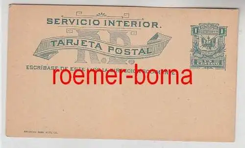 75165 seltene Ganzsachen Postkarte Dominikanische Republik 1 Centavo vor 1900