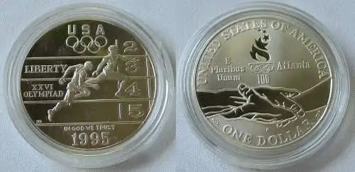 1 Dollar Silber Münze USA Olympiade 1996 Atlanta 1995 P (119275)