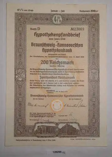 200 RM Pfandbrief Braunschweig-Hannoversche Hypothekenbank 20.Apr. 1940 (128295)