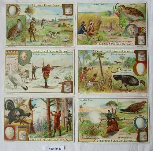 Liebigbilder Serie Nr. 534, Hühnervögel, komplett Jahrgang 1902 (7/141914)
