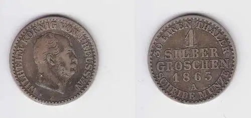 1 Silbergroschen Münze Preussen Wilhelm I. 1863 A ss (150173)