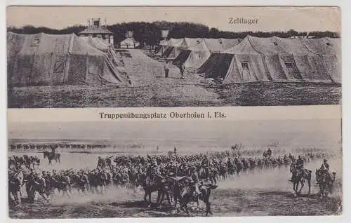 99487 Feldpost Ak Truppenübungsplatz Oberhofen im Elsass - Zeltlager 1916