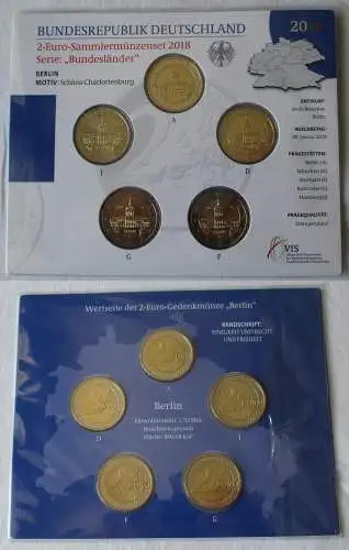 BRD 2 Euro-Gedenkmünzenset 2018 Stg. Bundesländer Berlin (159710)
