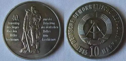 DDR Gedenk Münze 10 Mark 40.Jahre Kriegsende 1985 Stempelglanz (144275)
