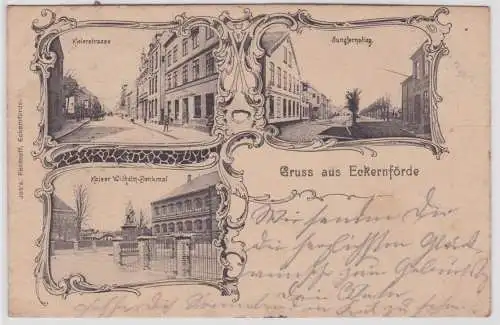 901125 Mehrbild Ak Gruß aus Eckernförde Kielerstrasse usw. 1906