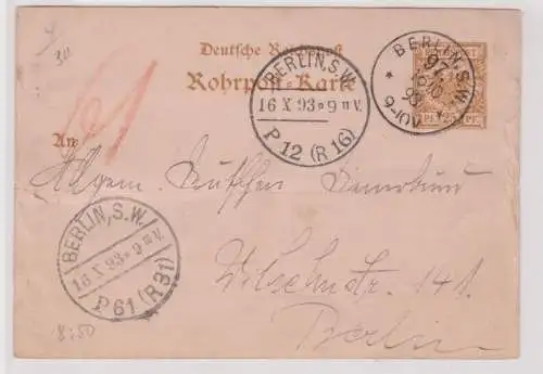 900369 Ganzsachen Rohrpost Karte RP6 Berlin 1897