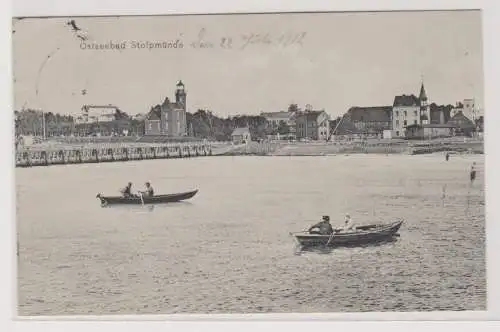 74972 Ak Ostseebad Stolpmünde (Ustka) Mole mit Lotsenhaus 1912