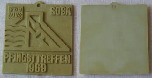 DDR Kunststoff Plakette FDJ Pfingsttreffen Sosa 1969 (144172)