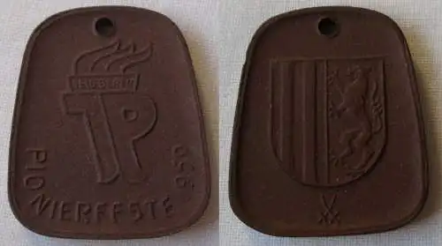 Meissner Porzellan Medaille Pionierfeste Karl-Marx-Stadt Chemnitz 1959 (145401)