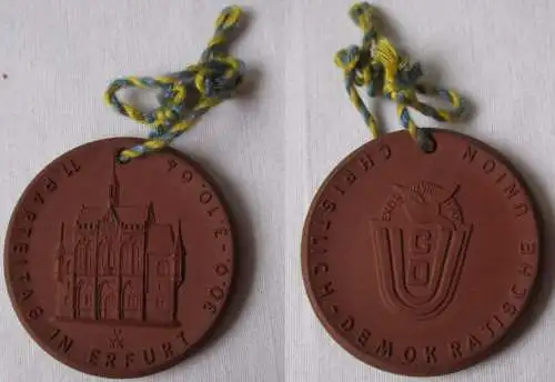 DDR Porzellan Medaille 11. Parteitag der CDU Erfurt 30.9.-3.10.1964 (145216)