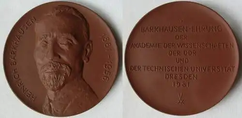 DDR Medaille Meissner Porzellan Barkhausen Ehrung Dresden 1981 (144532)