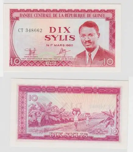 10 Sylis Banknote Guinea République de Guinée 1980 bankfrisch UNC (138335)