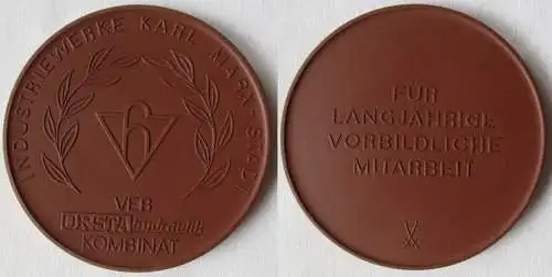 DDR Medaille Meissner Porzellan Industriewerke Karl Marx Stadt  (144987)