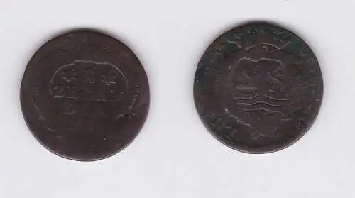 1 Duit Bronze Münze Niederlande Provinz Holland 1785 (126805)