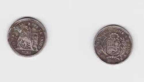 1/2 Real Silber Münze Peru 1860 (144733)