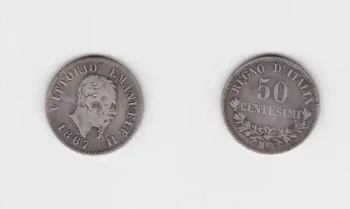 50 Centesimi Silber Münze Italien 1867 M (144867)