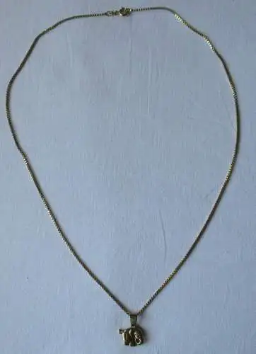 elegante 333er Gold Halskette mit charmantem Elefanten Anhänger (152442)