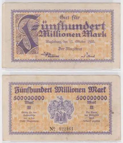 500 Millionen Mark Banknote Stadt Magdeburg 15.10.1923 (122081)