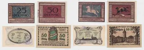 25 + 3x 50 Pfennig Banknote Notgeld Stadt Ansbach 1917/18 (135748)