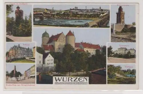 65769 Mehrbild Ak Wurzen - Postamt, Bismarckturm, Stadtpark, usw. 1929