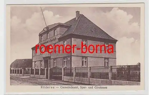 76453 Ak Röderau Gemeindeamt, Spar- und Girogasse um 1920