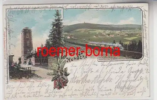 77655 Ak Lithografie Gruss vom Kuhberg bei Schönheide Prinz Georg Turm 1902