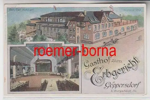 74075 Mehrbild Ak Göppersdorf bei Burgstädt Gasthof zum Erbgericht um 1910