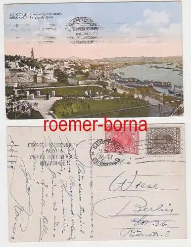 75174 Ak Belgrad Serbien Totalansicht mit Hafen 1911